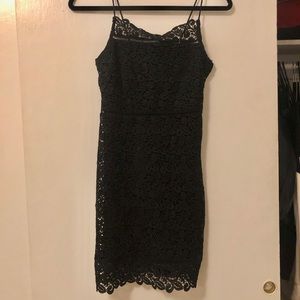 MANGO - Black Lace Mini Dress